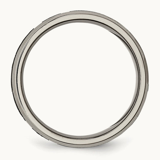 Brushed & Polished Cross Laser Design Beveled Edge Band — photo set