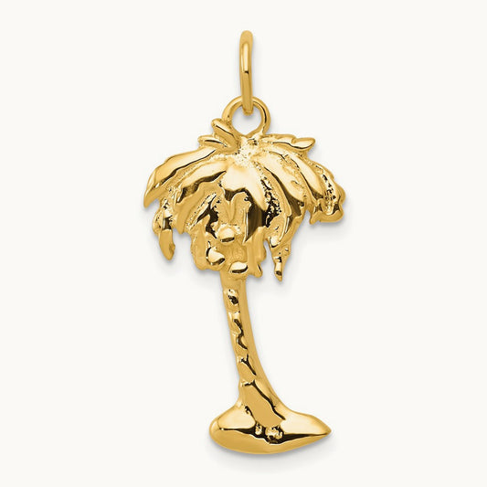 Palm Tree Charm, 14K