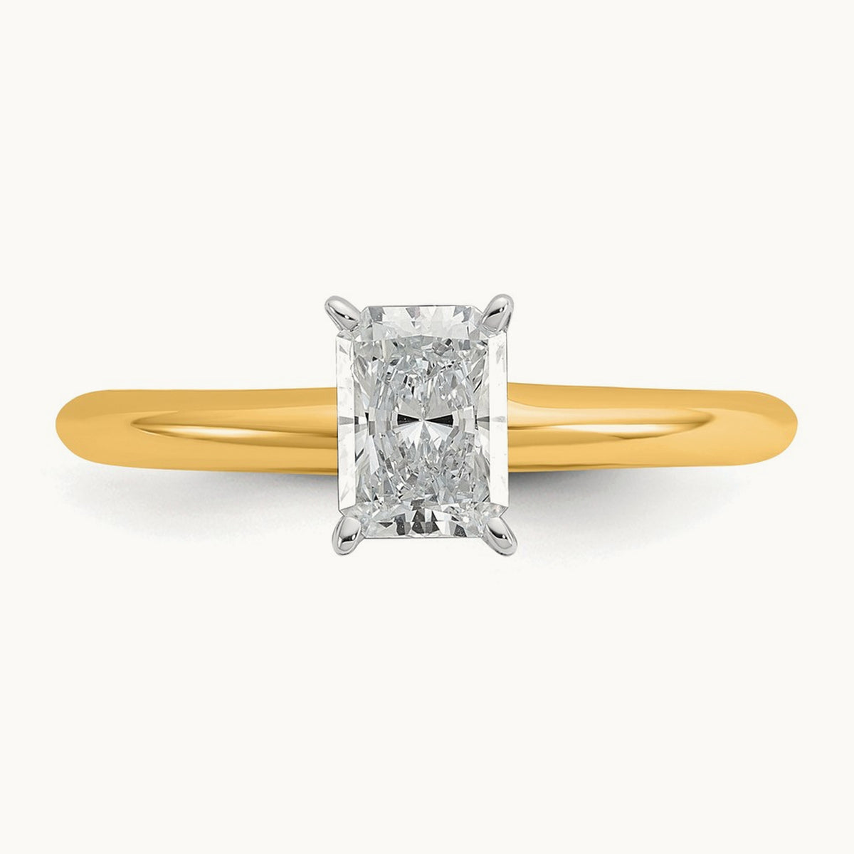 Radiant Solitaire Engagement Ring, 0.50-5.00 ct tw Lab-Grown Diamond — 3/4 ct, 14K Two-Tone