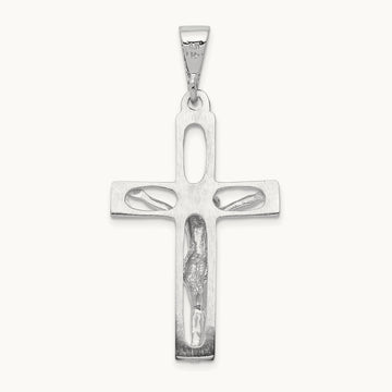 Crucifix Pendant, 14K White Gold