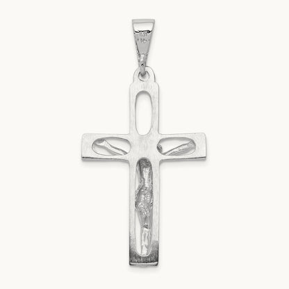 Crucifix Pendant, 14K White Gold