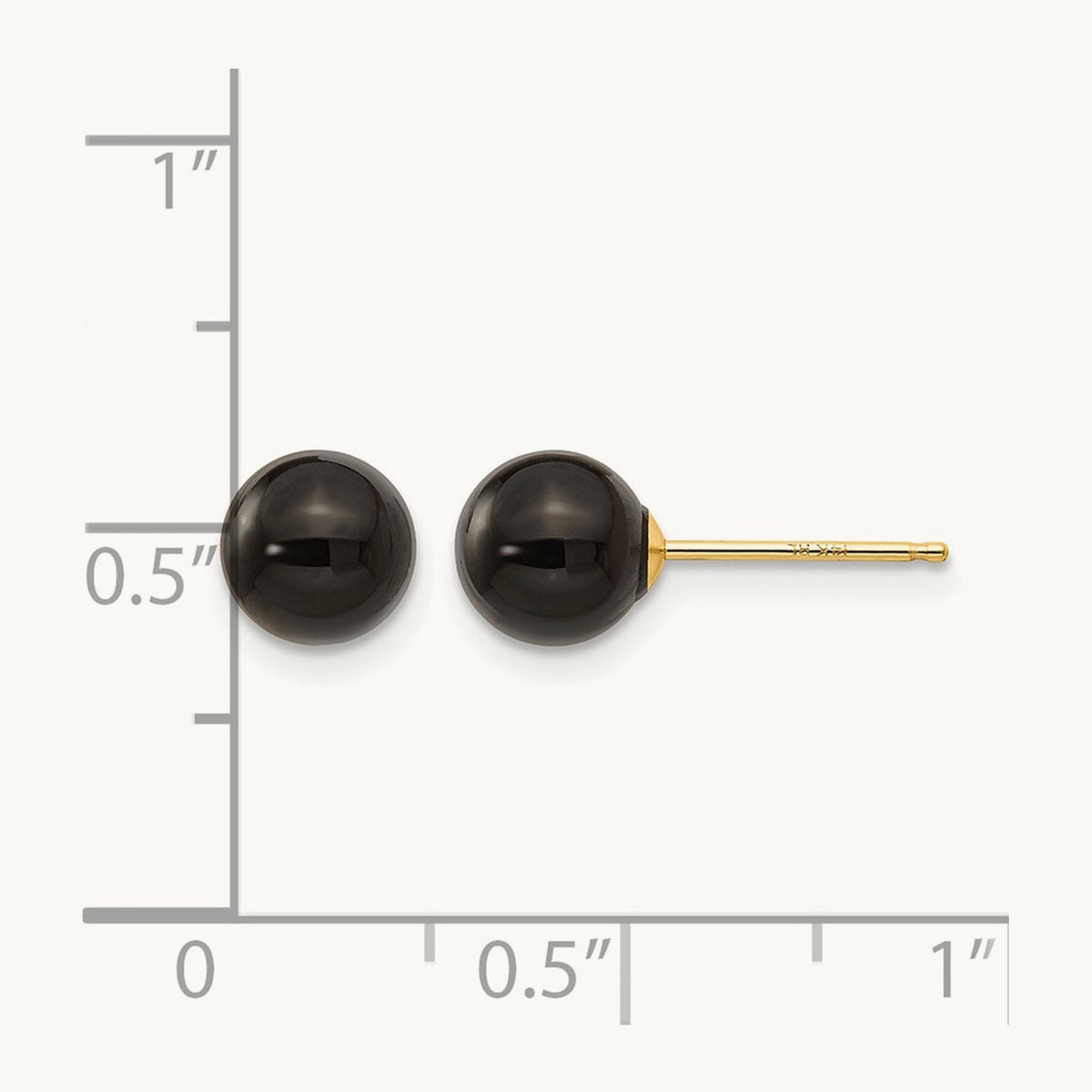 Onyx Bead Earrings — 14K Yellow Gold