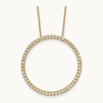 Circle Slide Necklace, 1-3 ct Lab-Grown Diamond — 14K Yellow Gold
