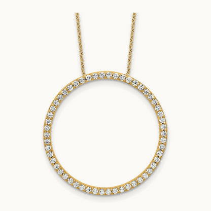 Circle Slide Necklace, 1-3 ct Lab-Grown Diamond — 14K Yellow Gold