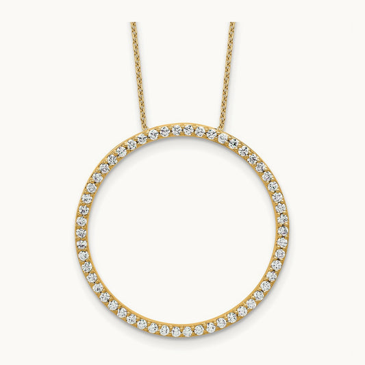 Circle Slide Necklace, 1-3 ct Lab-Grown Diamond — 14K Yellow Gold