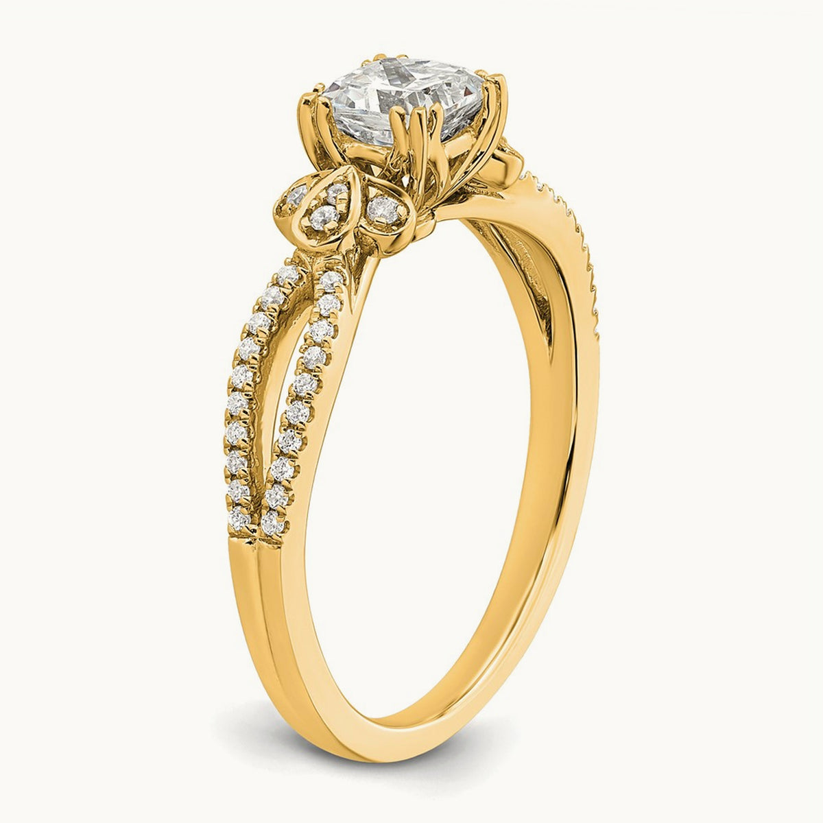 Cushion Split Shank Semi-Mount Engagement Ring — 1/2 ct, 7