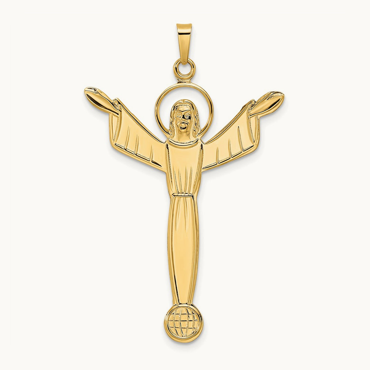 Polished Solid Risen Christ Pendant — 41mm