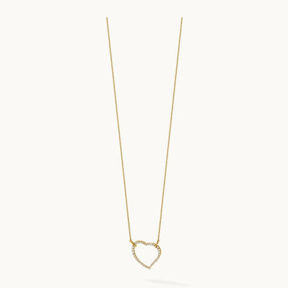 Diamond Heart Pendant Necklace, 14K