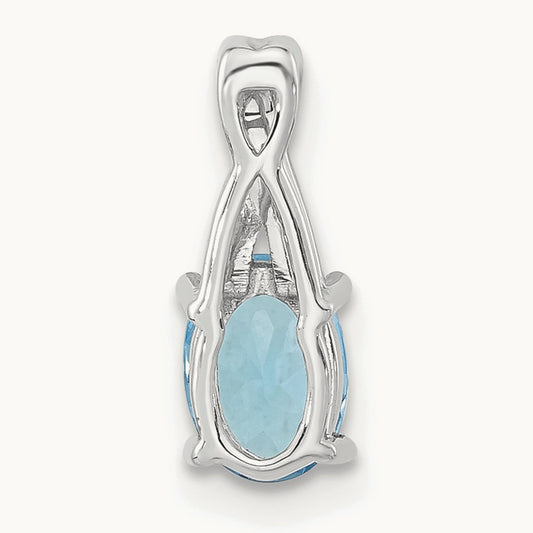 Oval Blue Topaz and Diamond Pendant — photo set