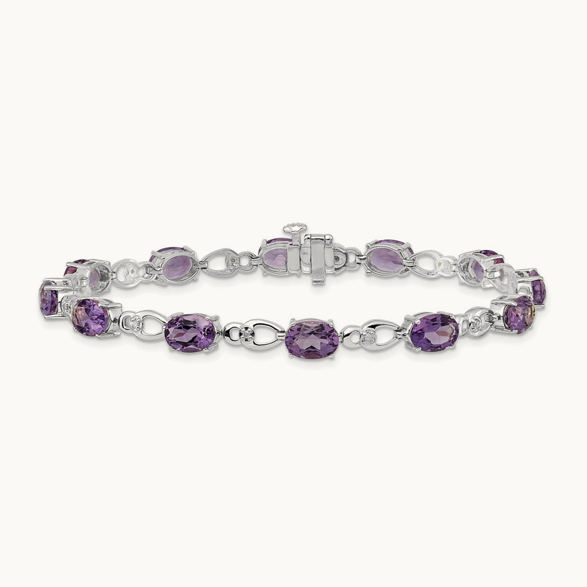 Amethyst and Diamond Bracelet — 14K White Gold