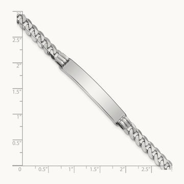 WG Flat Curb Link ID Bracelet, 14K