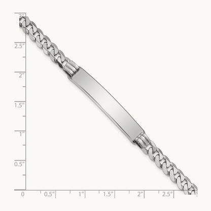 WG Flat Curb Link ID Bracelet, 14K