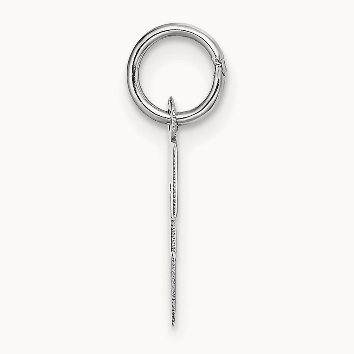 Small Block Initial Charm — 14K White Gold, E