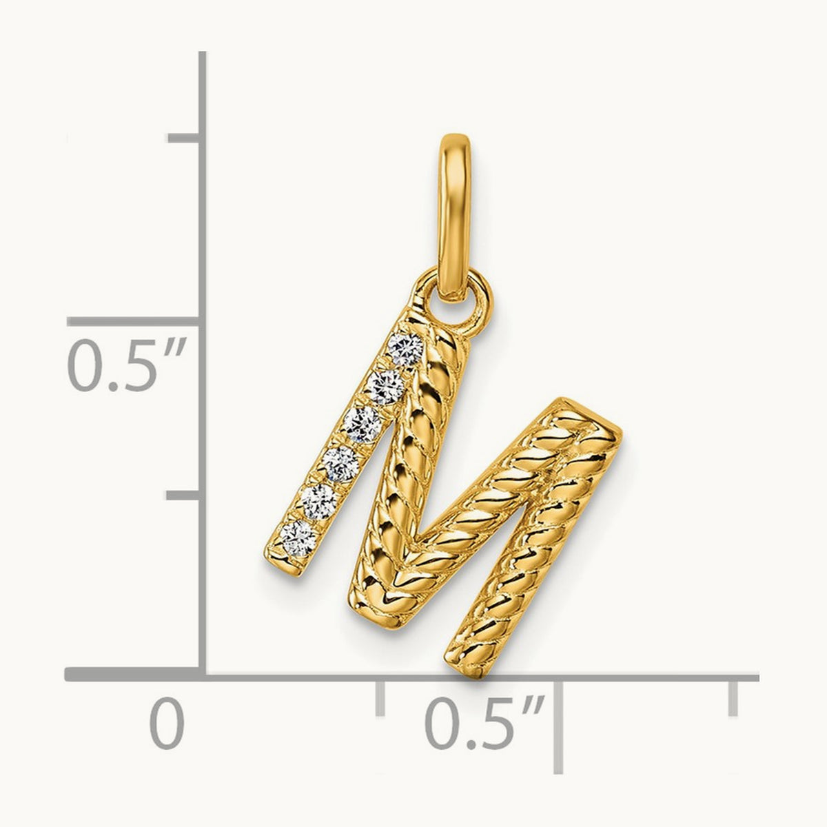 Twisted Diamond Charm — 14K Yellow Gold, M