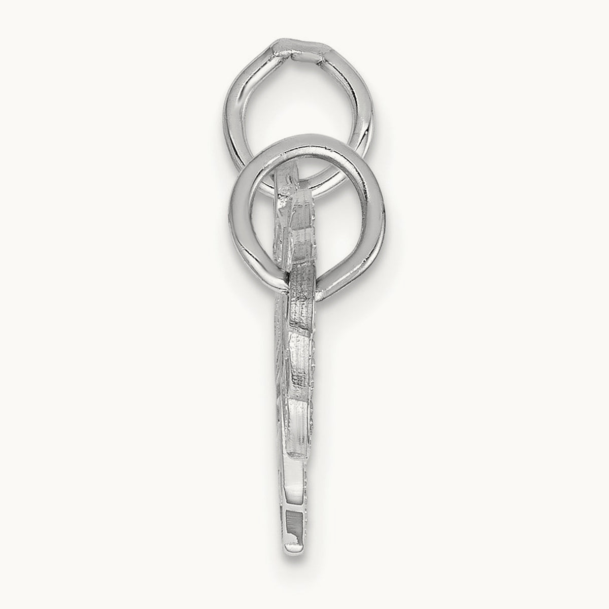 Key and Heart Break-apart Charm, 14K White Gold