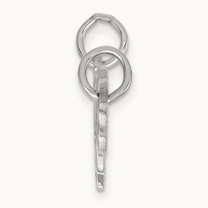 Key and Heart Break-apart Charm, 14K White Gold
