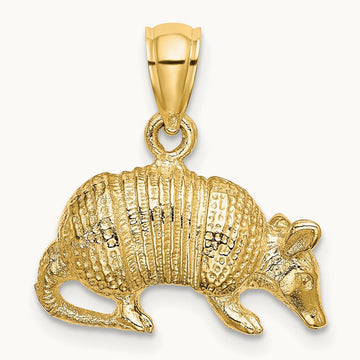 3-D Armadillo Charm, 14K