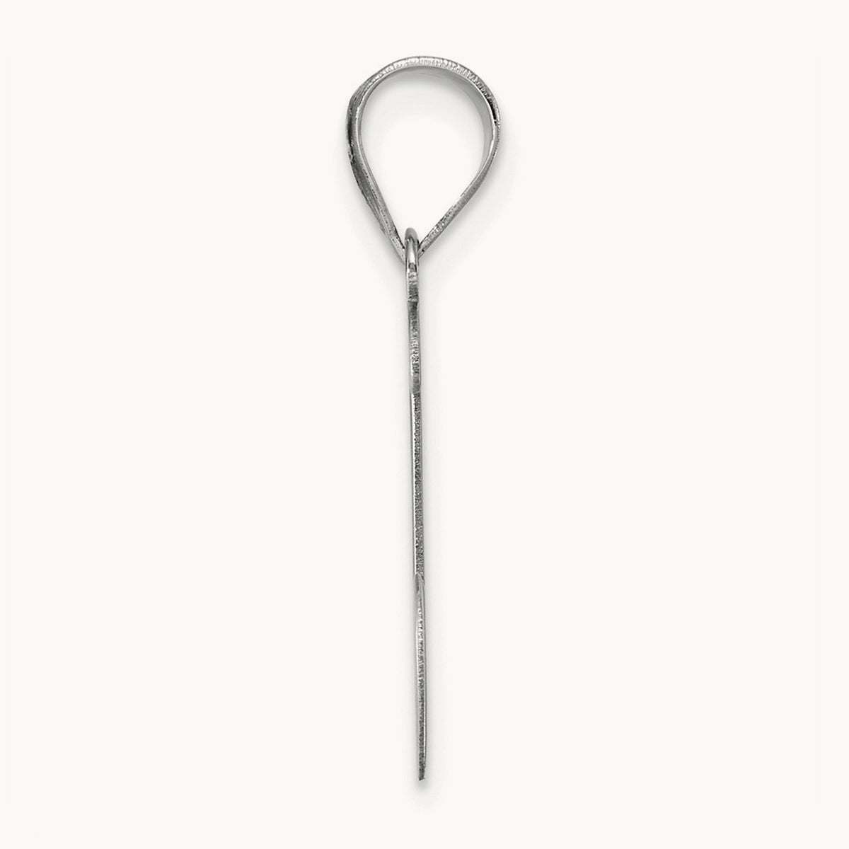 Polished Script Initial Pendant — 14K White Gold, J