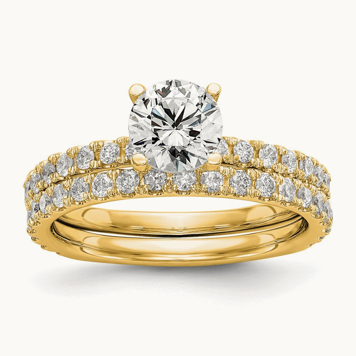 Round Semi-Mount Engagement Ring, 0.25 ct tw Lab-Grown Diamond — 14K Yellow Gold