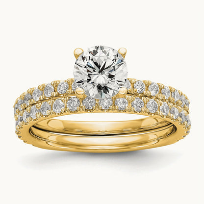 Round Semi-Mount Engagement Ring, 0.25 ct tw Lab-Grown Diamond — 14K Yellow Gold