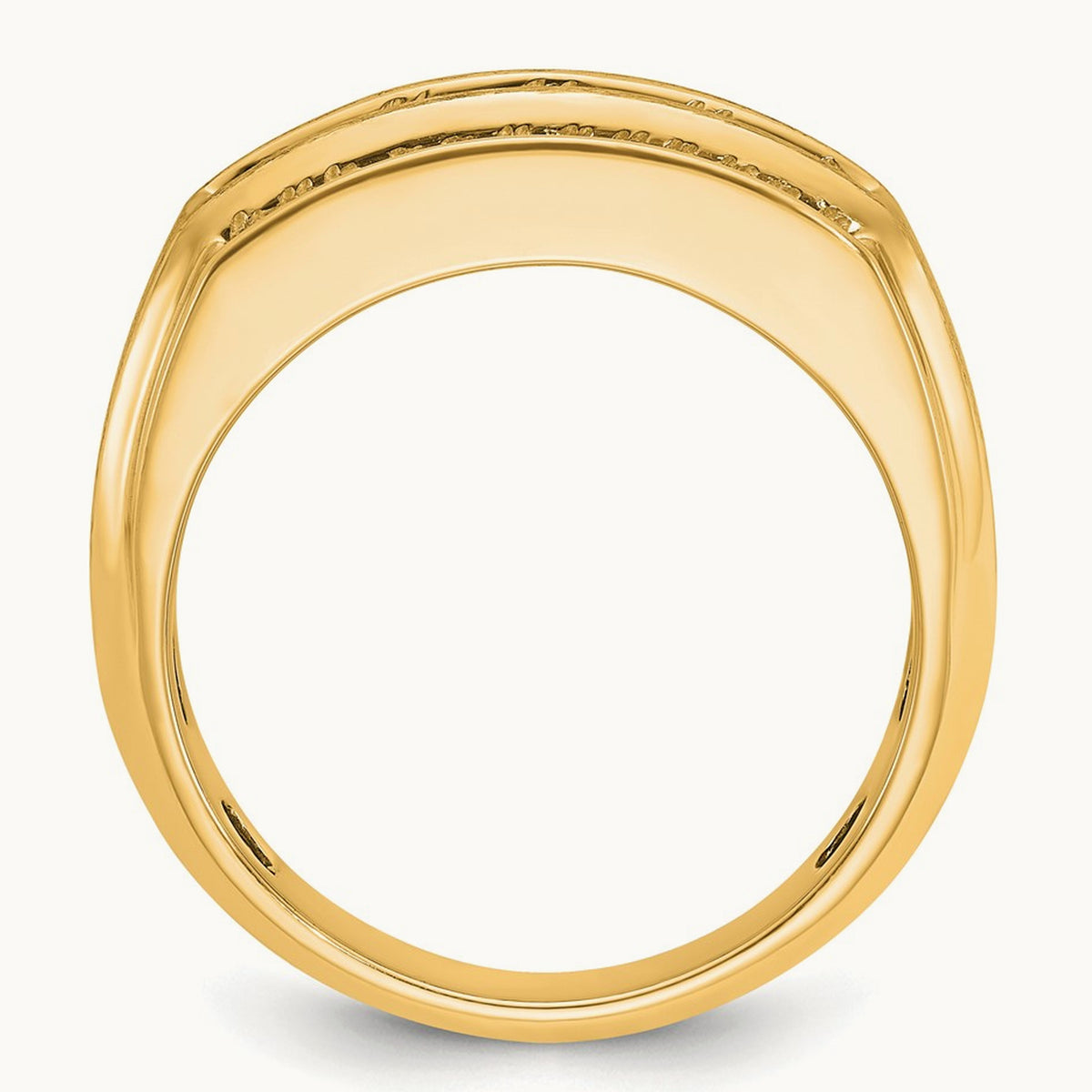3 Row Men's Ring — 14K Yellow Gold, 10