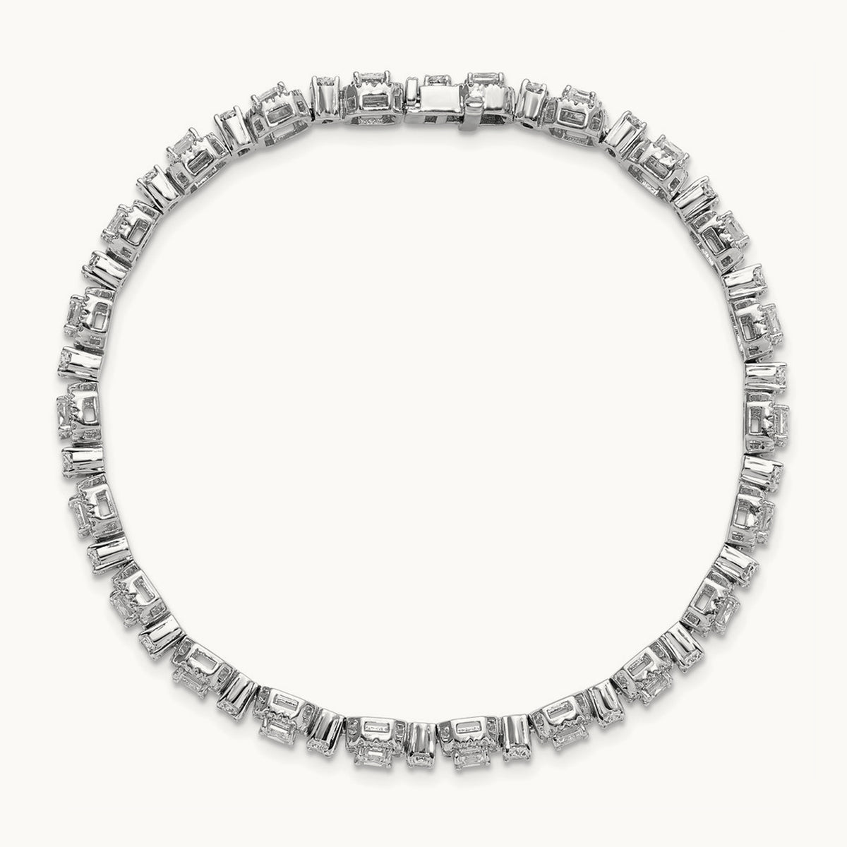Fashion Tennis Bracelet, 8.00 ct tw Lab-Grown Diamond — 14K White Gold