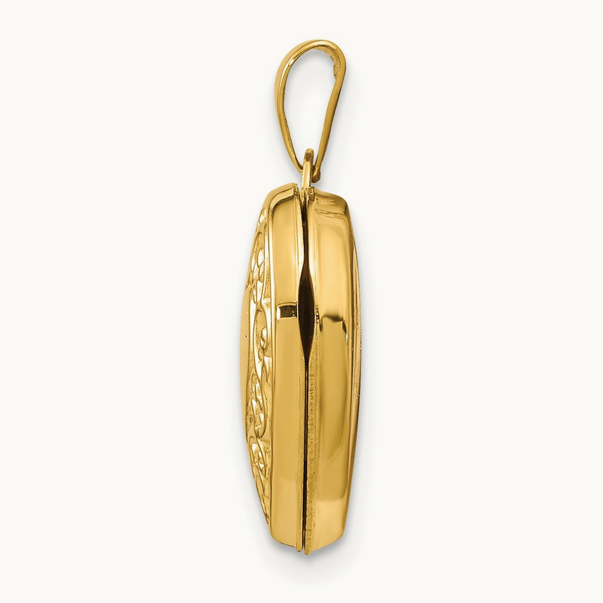 Scroll Heart Locket, 14K