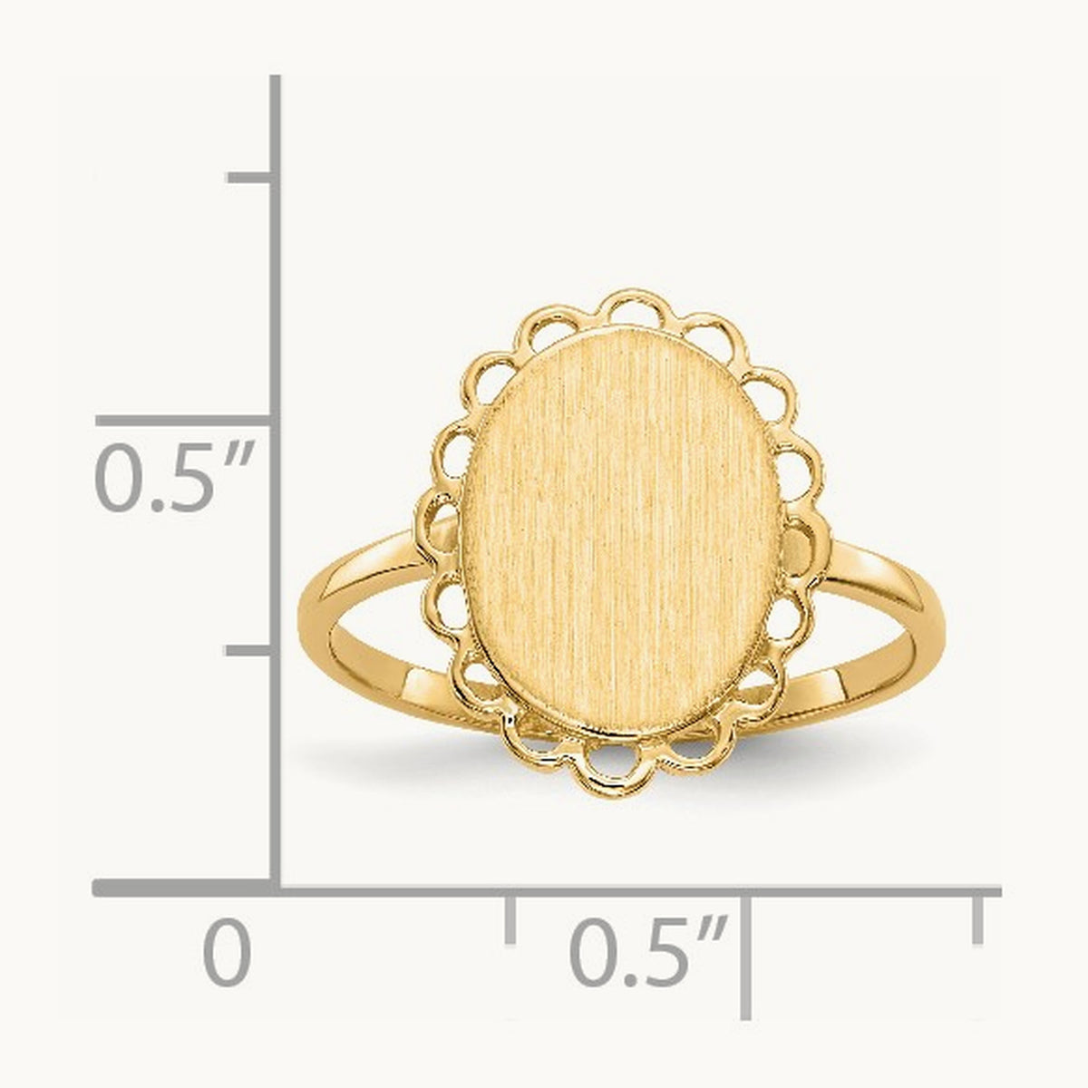 9.0x12. Open Back Signet Ring, 0mm, 14K