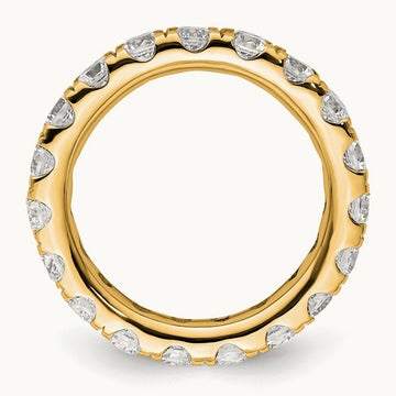 Polished U Shared Prong Diamond Eternity Band, 2.00 ct tw — 14K Yellow Gold