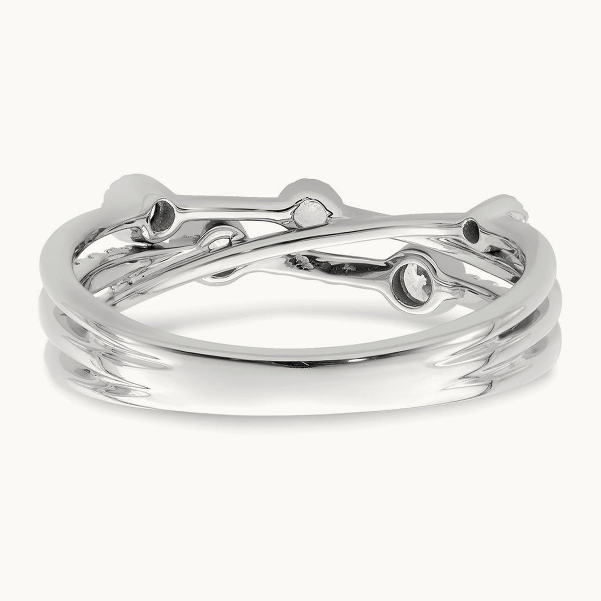 Criss Cross Ring, 0.25 ct tw Lab-Grown Diamond — 14K White Gold