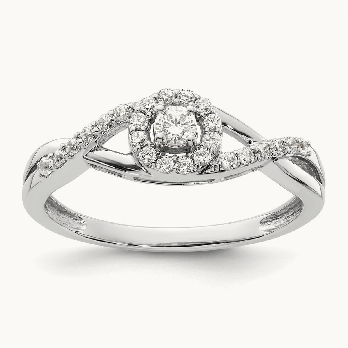 Round Semi-Mount Halo Engagement Ring, 0.20 ct tw