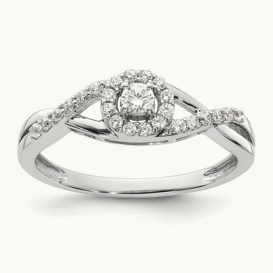 Round Semi-Mount Halo Engagement Ring, 0.20 ct tw