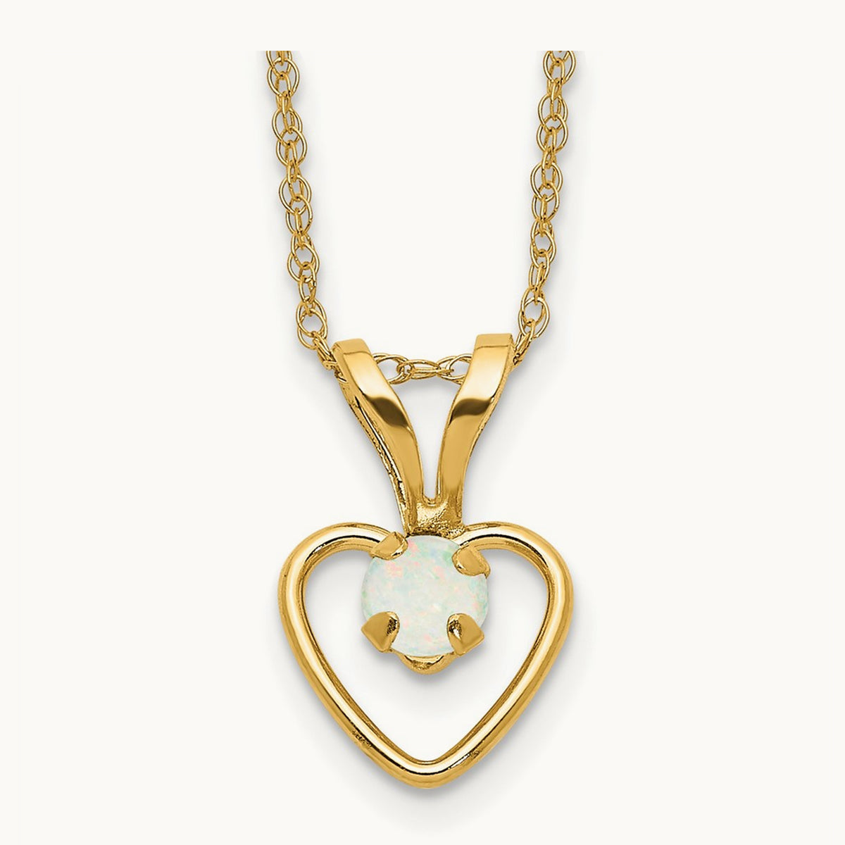 Madi K Opal Heart Necklace, 3mm, 14K