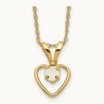 Madi K Opal Heart Necklace, 3mm, 14K