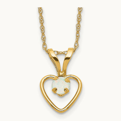 Madi K Opal Heart Necklace, 3mm, 14K