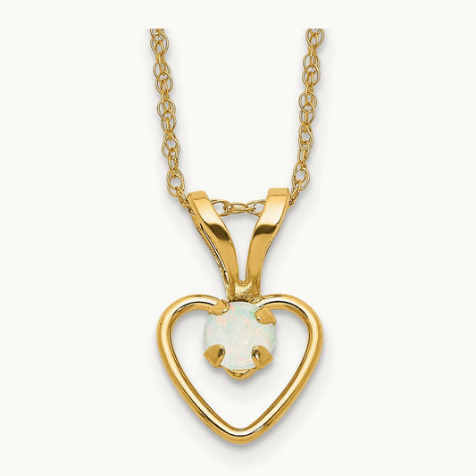Madi K Opal Heart Necklace, 3mm, 14K
