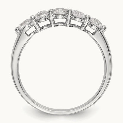 5-Stone Diamond Band, 14K White Gold