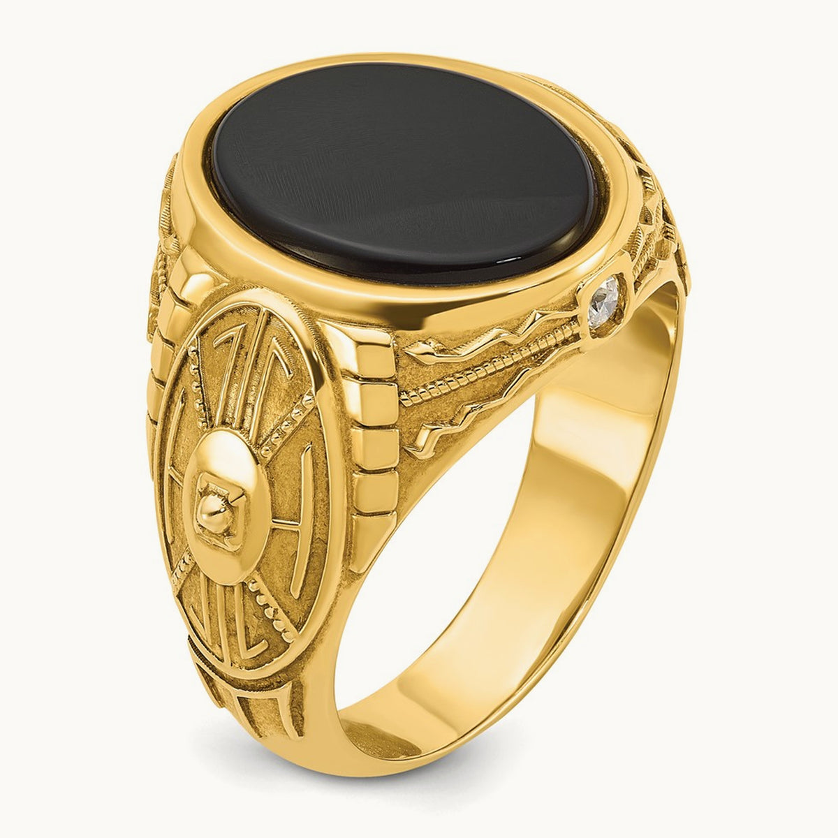 Men's Onyx and Diamond Complete Ring — IBGoodman — photo set