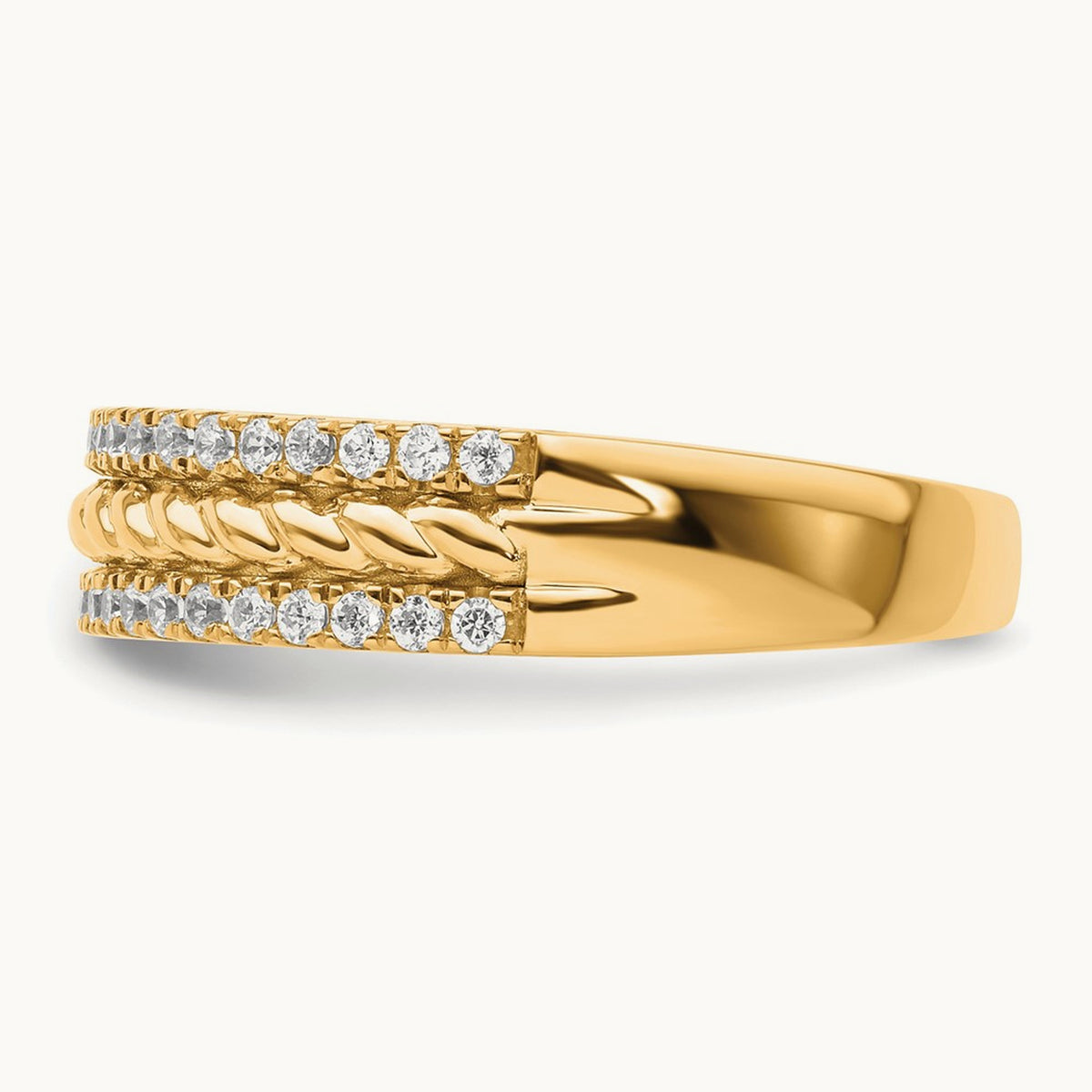 Polished Diamond Fashion Ring, 14K
