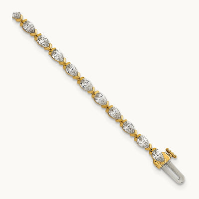 Pear Half Bezel Set Tennis Bracelet, 3 3/8-7.81 ct Lab-Grown Diamond