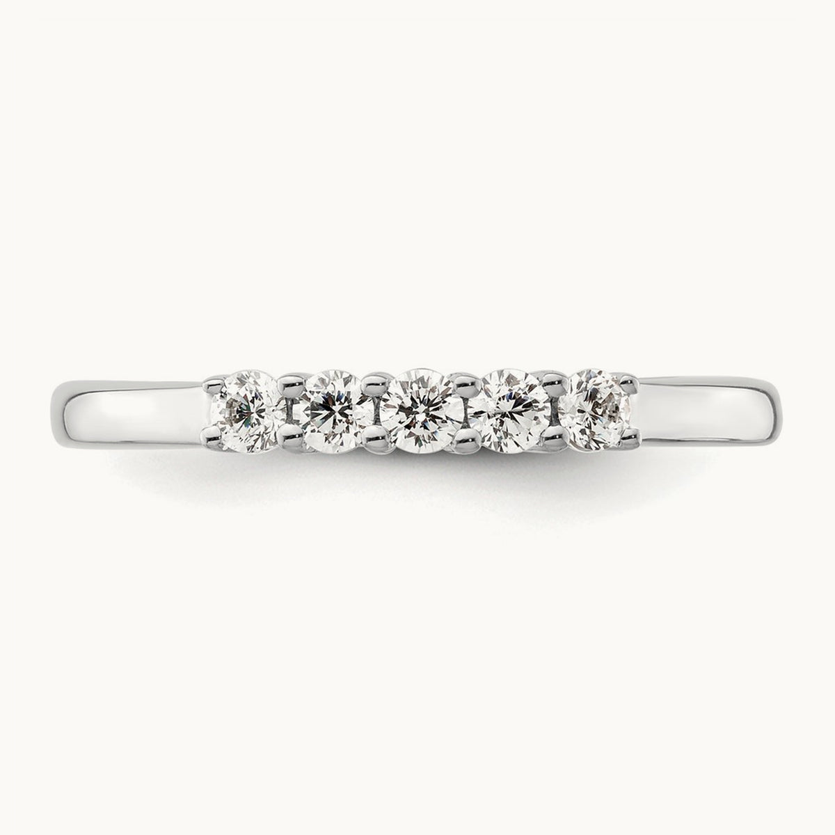 5-Stone Diamond Band, 14K White Gold