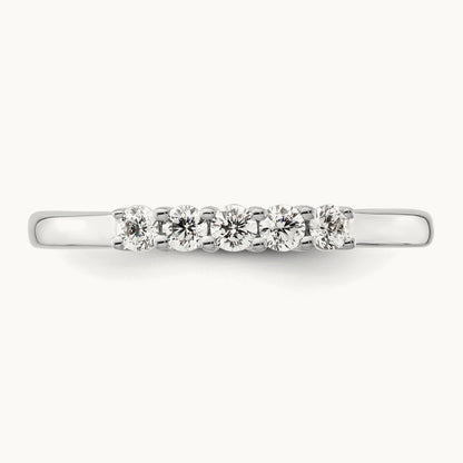 5-Stone Diamond Band, 14K White Gold