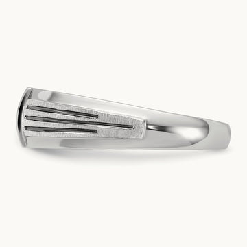 With Black RH 5 Stone Men's Ring, 0.05 ct tw Lab-Grown Diamond