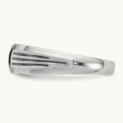 With Black RH 5 Stone Men's Ring, 0.05 ct tw Lab-Grown Diamond