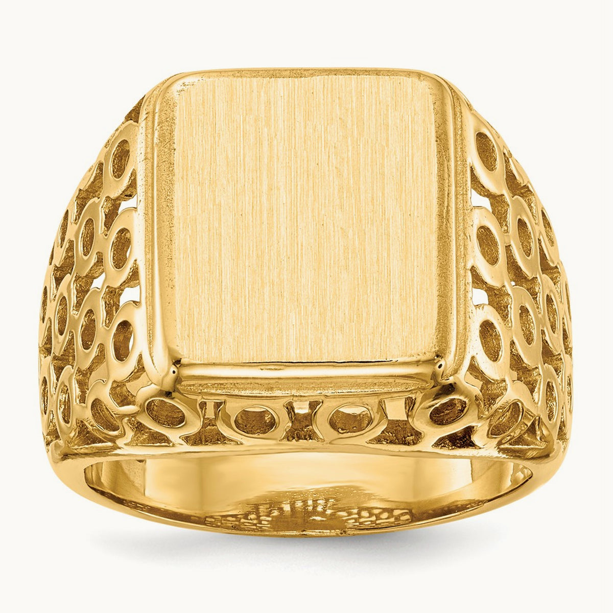 Open Back Mens Signet Ring — photo set