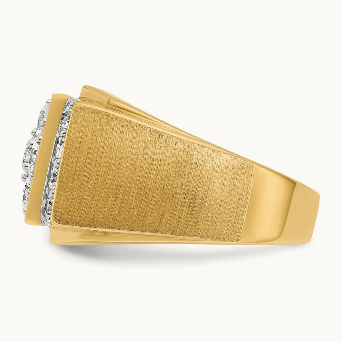 IBGoodman Men's Polished and Satin Diamond Cluster Ring, 14K Two-tone