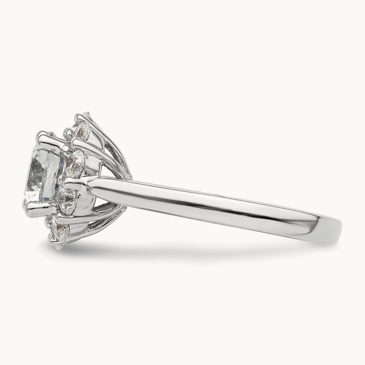 Round Halo Semi-Mount Engagement Ring — 1 ct, 7