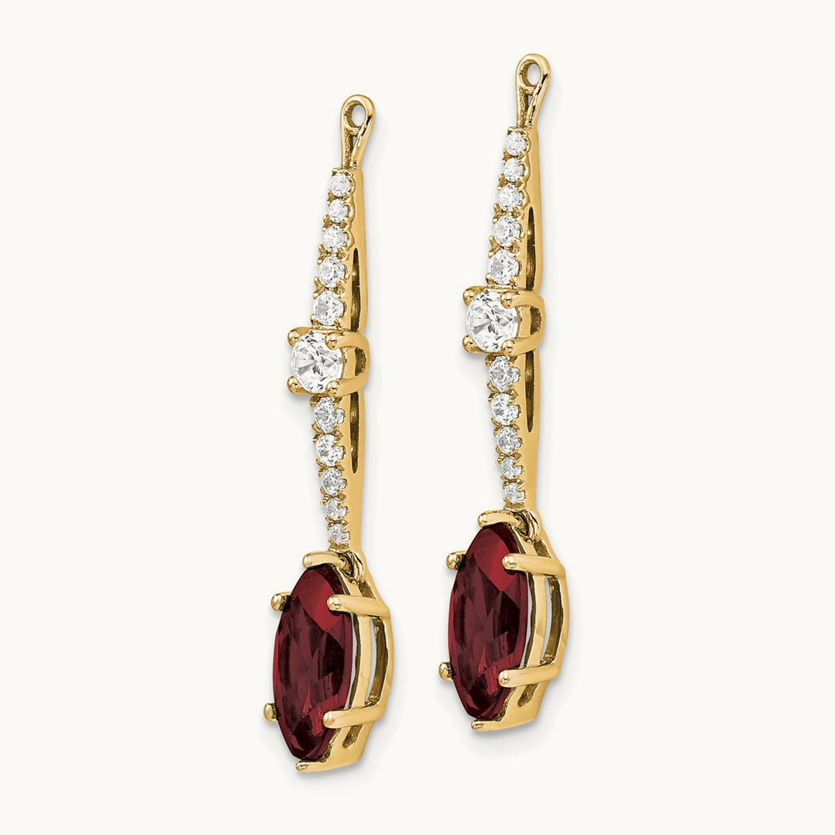 Created Ruby Earring Jackets, 0.50 ct tw Lab-Grown Diamond