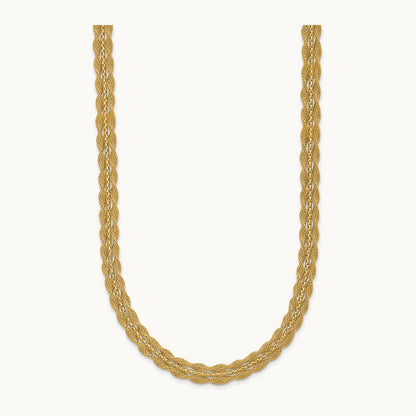 Polished/Textured and Diamond-cut Necklace, 14K — Leslie's