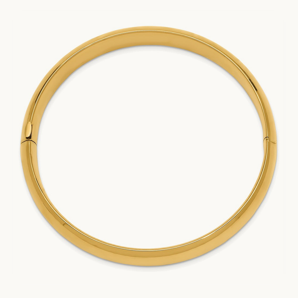7/16 High Polished Hinged Bangle Bracelet, 14K